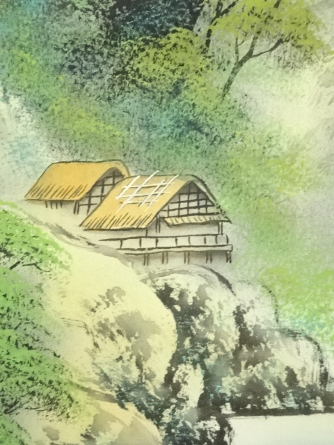 道具 ] - 道具 春峰筆 彩色山水 肉筆絹本掛軸 | ネットショップ圭